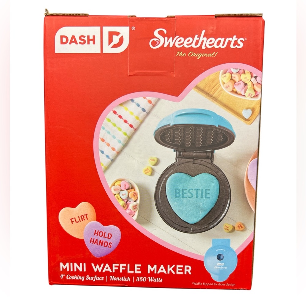 Mini Waffle Maker - Blue - 4β cooking surface